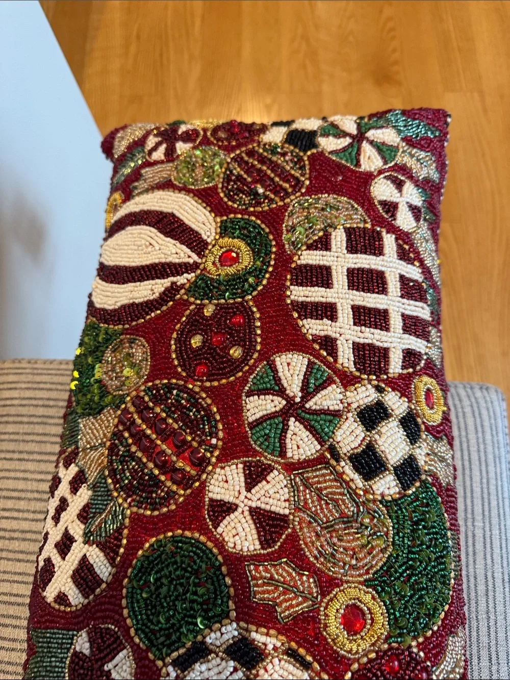 MacKenzie-Childs Jolly Ornaments Lumbar Pillow